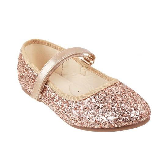 Girls Gold Casual Ballerinas