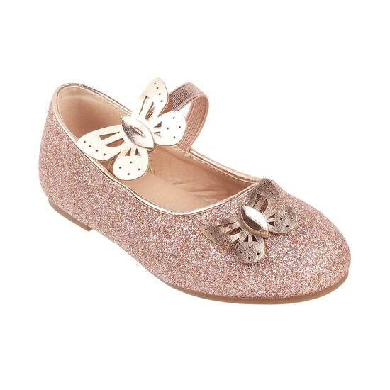 Girls Gold Casual Ballerinas