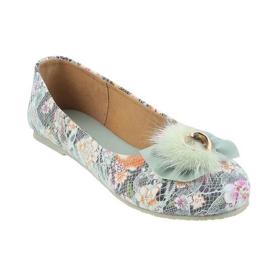 Girls Green Casual Ballerinas