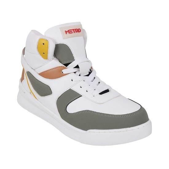 Men White-Grey Sports Sneakers